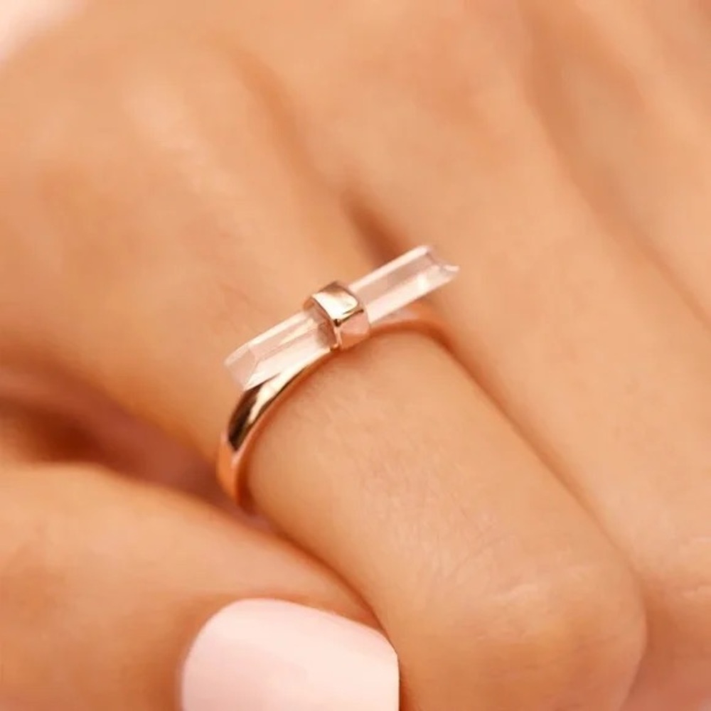 ❄️ Pura Vida | Luna Quartz Ring Rose Gold Various Sizes Available